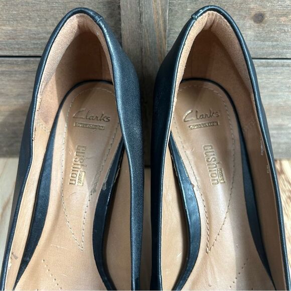 Clarks Brier Dolly Dress Pumps High Heels Platform Ortholite Footbed Black Sz 7 - Picture 8 of 16